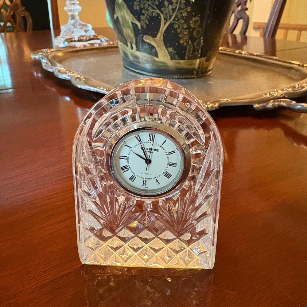 Waterford Small Arched Cut Crystal Clock